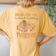 Retro Thanksgiving Mother Baby Nurse Postpartum Maternity Women's Oversized Comfort T-Shirt Back Print Mustard