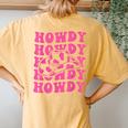 Rodeo White Howdy Western Retro Cowboy Hat Southern Cowgirl Women's Oversized Comfort T-Shirt Back Print Mustard