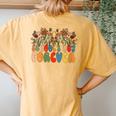 Schools Out Forever Last Day Of School Floral Teacher Women's Oversized Comfort T-Shirt Back Print Mustard