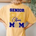 Senior Cheer Mom 2024 Cheerleader Parent Class Of 2024 Women's Oversized Comfort T-Shirt Back Print Mustard