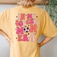 In My Soccer Mom Era Groovy Soccer Mom Life Women's Oversized Comfort T-Shirt Back Print Mustard