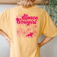 Space Cowgirls Bachelorette Party Rodeo Girls Women's Oversized Comfort T-Shirt Back Print Mustard