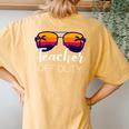 Teacher Off Duty Last Day Of School Palm Tree Sunglasses Women's Oversized Comfort T-Shirt Back Print Mustard