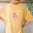 Teacher Spring Break With Reading Flamingo Women's Oversized Comfort T-Shirt Back Print Mustard