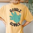 Turkey Gobble Glove Thanksgivin Nurse Medical Thankful Nurse Women's Oversized Comfort T-Shirt Back Print Mustard