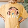 Unity Day Orange Anti Bullying Leopard Raibow Be Kind Women's Oversized Comfort T-Shirt Back Print Mustard