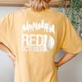 Vintage Red October Philly Baseball Retro Skyline Women's Oversized Comfort T-Shirt Back Print Mustard