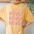 Vintage Rodeo Western Country Texas Cowgirl Texan Pink Howdy Women's Oversized Comfort T-Shirt Back Print Mustard