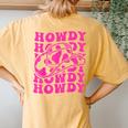 Vintage White Howdy Rodeo Country Western Cowgirl Southern Women's Oversized Comfort T-Shirt Back Print Mustard
