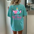 1St Grade Unicorn First Day Of School Back To Outfit Women's Oversized Comfort T-Shirt Back Print Chalky Mint