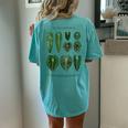 Anthurium Plants Foliage Veitchii Waroqueanum Clarinervium Women's Oversized Comfort T-Shirt Back Print Chalky Mint