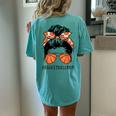 Basketball Mom Messy Bun Proud Mama Basketball Sunshades Women's Oversized Comfort T-Shirt Back Print Chalky Mint