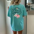 Blessed Mamaw Floral Grandma Women's Oversized Comfort T-Shirt Back Print Chalky Mint