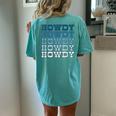 Blue Wild West Western Rodeo Yeehaw Howdy Cowgirl Country Women's Oversized Comfort T-Shirt Back Print Chalky Mint