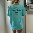 Cairn Terrier Dog Mom Floral Women's Oversized Comfort T-Shirt Back Print Chalky Mint