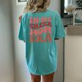 In My Cheer Mom Era Retro Groovy Vintage Cheerleading Mother Women's Oversized Comfort T-Shirt Back Print Chalky Mint