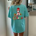 Cornish Rex Claus Cat Lover Santa Hat Ugly Christmas Sweater Women's Oversized Comfort T-Shirt Back Print Chalky Mint