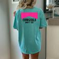 Cowgirls Dont Cry Western Leopard Cowgirl Women's Oversized Comfort T-Shirt Back Print Chalky Mint