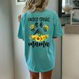 Cute Cocker Spaniel Mama Sunflower Dog Mom Women's Oversized Comfort T-Shirt Back Print Chalky Mint