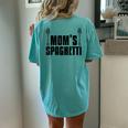 Cute Mom's Spaghetti Food Lover Italian Chefs Women's Oversized Comfort T-Shirt Back Print Chalky Mint