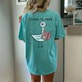 Driven To Read Pigeon Library Reading Books Reader Women's Oversized Comfort T-Shirt Back Print Chalky Mint
