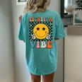 Eight Is A Vibe 8Th Birthday Groovy Boys Girls 8 Years Old Women's Oversized Comfort T-Shirt Back Print Chalky Mint