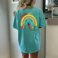 End Of School Year Bruh We Out Teacher 5Th Grade Rainbow Women's Oversized Comfort T-Shirt Back Print Chalky Mint
