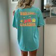 Funny Dog Mom Greatest Dog Grandma Mothers Day Mom Life Women's Oversized Graphic Back Print Comfort T-shirt Chalky Mint