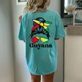 Guyana Girl Pride Guyanese Girl Guyana Messy Bun Women's Oversized Comfort T-Shirt Back Print Chalky Mint