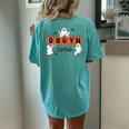 Halloween Obgyn Crew Ghost Obstetrics Nurse Squad Pumpkin Women's Oversized Comfort T-Shirt Back Print Chalky Mint