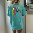 Happy First Day Of Pre-K Girls Boys Teacher Pre-K Team Women's Oversized Comfort T-Shirt Back Print Chalky Mint