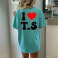 I Heart Love Ts Taylor Name Love Women Women's Oversized Comfort T-Shirt Back Print Chalky Mint