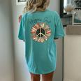 Hippie Soul Daisy Peace Sign Flower Lovers Women's Oversized Comfort T-Shirt Back Print Chalky Mint