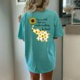 Be Kind Sign Language Elephant Sunflower Quote Idea Women's Oversized Comfort T-Shirt Back Print Chalky Mint