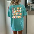 In My Kindergarten Era Groovy Kindergarten Back To School Women's Oversized Comfort T-Shirt Back Print Chalky Mint