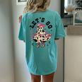 Let's Go Ghouls Cute Ghost Cowgirl Western Halloween Women's Oversized Comfort T-Shirt Back Print Chalky Mint