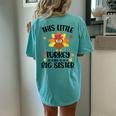 This Little Turkey Is Going To Be A Big Sister Thanksgiving Women's Oversized Comfort T-Shirt Back Print Chalky Mint