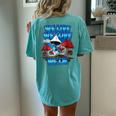 We Live We Love We Lie Blue Mushroom Cat Trendy Meme Women's Oversized Comfort T-Shirt Back Print Chalky Mint