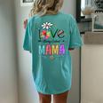 I Love Being Called Mama Mom Daisy Flower Cute Women's Oversized Comfort T-Shirt Back Print Chalky Mint