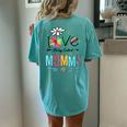I Love Being Called Mommy Mom Daisy Flower Cute Women's Oversized Comfort T-Shirt Back Print Chalky Mint