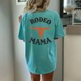 Mama 1St First Birthday Cowboy Western Rodeo Party Matching Women's Oversized Comfort T-Shirt Back Print Chalky Mint
