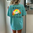 In Memory Of My Best Friend Pet Loss Dog Cat Rainbow Quote Women's Oversized Comfort T-Shirt Back Print Chalky Mint