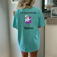 Muffin I'm The Flamingo Queen Unicorse Women's Oversized Comfort T-Shirt Back Print Chalky Mint