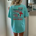 November Never Underestimate A Grandma Covered By The Blood Women's Oversized Comfort T-Shirt Back Print Chalky Mint