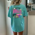 Pencil Little Miss Preschool Back To School Preschool Girls Women's Oversized Comfort T-Shirt Back Print Chalky Mint