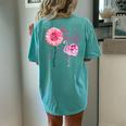 Pink Bird Flamingo Breast Cancer Awareness Women's Oversized Comfort T-Shirt Back Print Chalky Mint