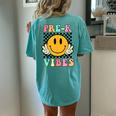 Pre-K Vibes Team Preschool Retro Teacher 1St Day Of School Women's Oversized Comfort T-Shirt Back Print Chalky Mint