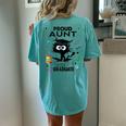 Proud Aunt Of A Class Of 2023 Graduate Cool Black Cat Women's Oversized Comfort T-Shirt Back Print Chalky Mint
