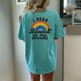 I Read Banned Books Retro Literature Rainbow Reading Vintage Women's Oversized Comfort T-Shirt Back Print Chalky Mint