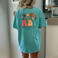 Registered Behavior Technician Rbt Retro Groovy Wildflowers Women's Oversized Comfort T-Shirt Back Print Chalky Mint